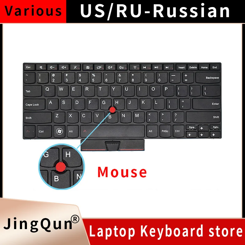 Russian US Keyboard for Lenovo for Thinkpad Edge E40 E14 E50 E15 Teclado US English 60Y9669 60Y9597 60Y9633 Without Backlight