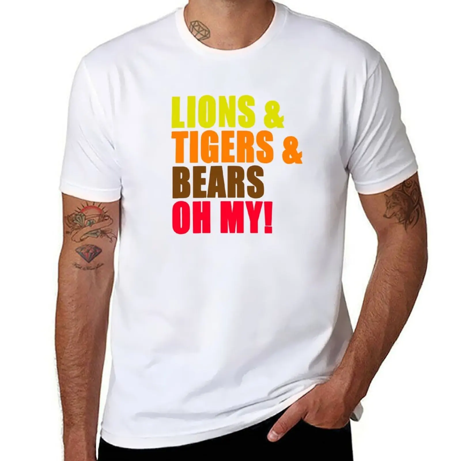 

Lions And Tigers And Bears Oh My! The Wizard Of Oz T-Shirt t shirts for man pack white T-Shirt