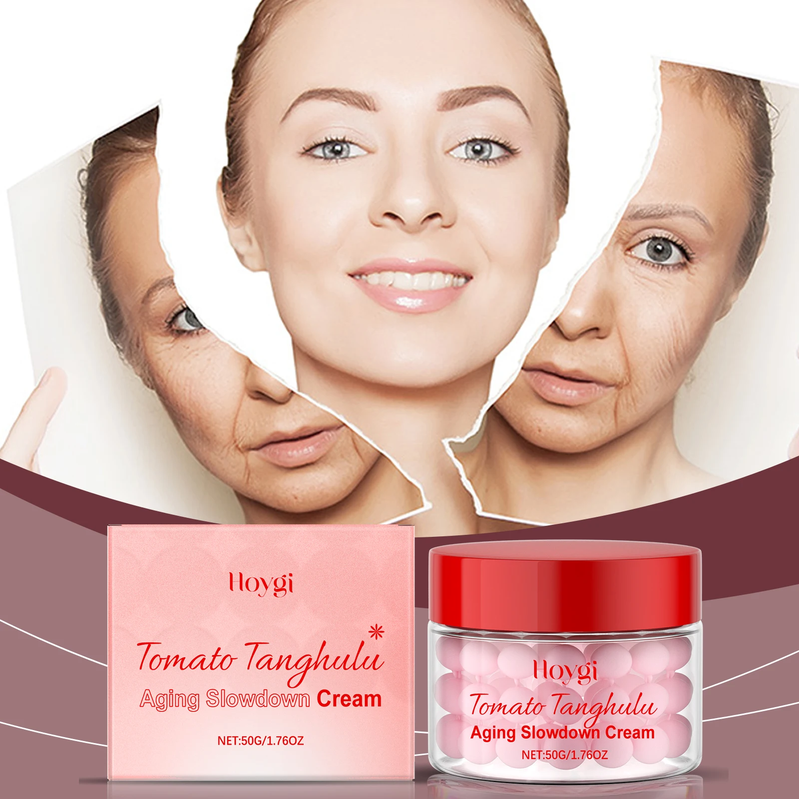 Tomato Tanghulu Aging Slowdown Cream - 50g Antioxidant-Rich Anti-Aging Face Cream with Lycopene