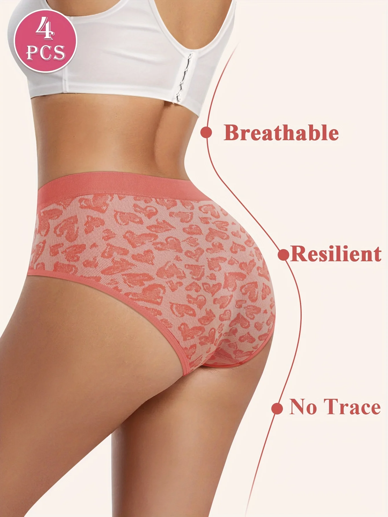 4pcs Women'S Low-Rise Briefs - Leopard Print, Seamless, High Stretch, Breathable & Comfort Fit Underwear by MIOTAN, Featuring an