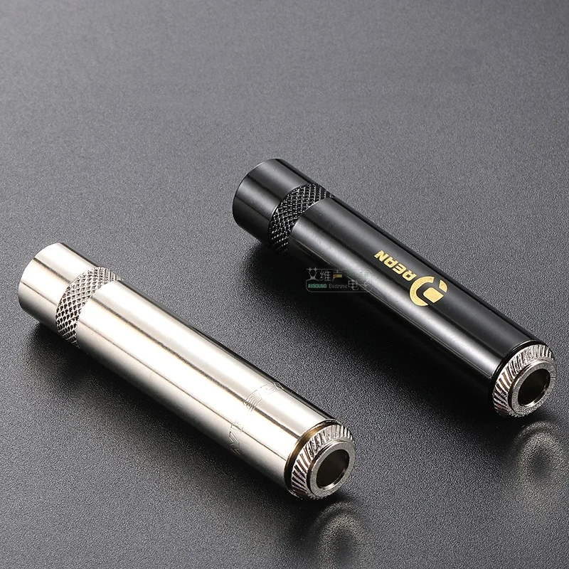 Rean nys2203p-女性用3コアコネクタ,6.5mmステレオ,黒/銀のハウジング,1個/5個