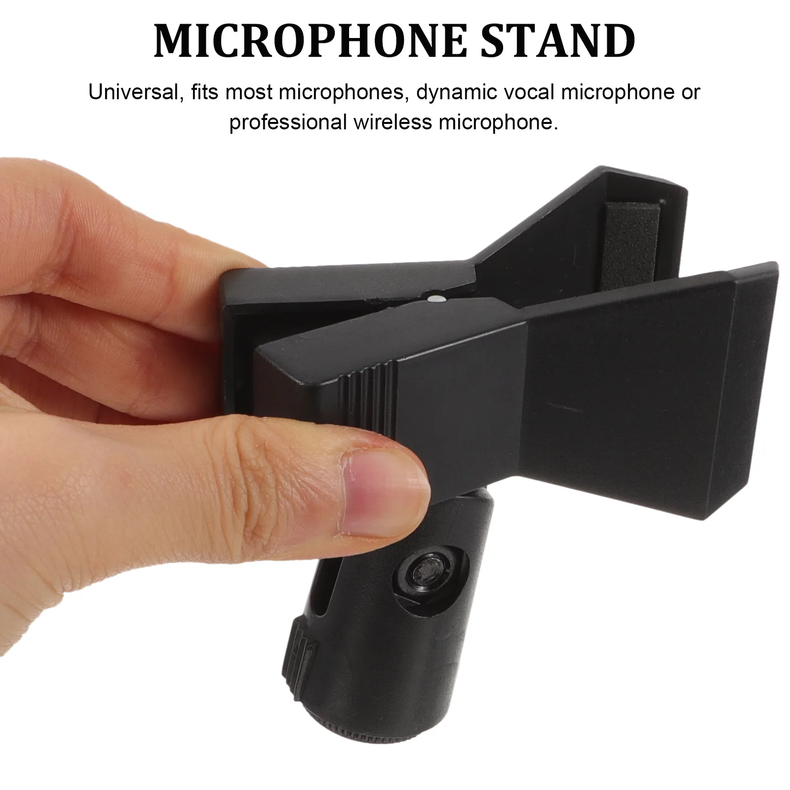 

4pcs Microphone Clip Accessories Durable Universal Mic Stand Holder Fits Most Mics Easy Installation Black PlasticBracket
