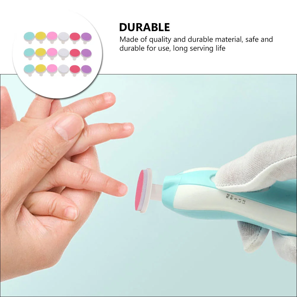 18Pcs Baby Nail File Refill Grinding Heads Polish Disc Nail File Replacement Pad Electric Nail Clipper Pads