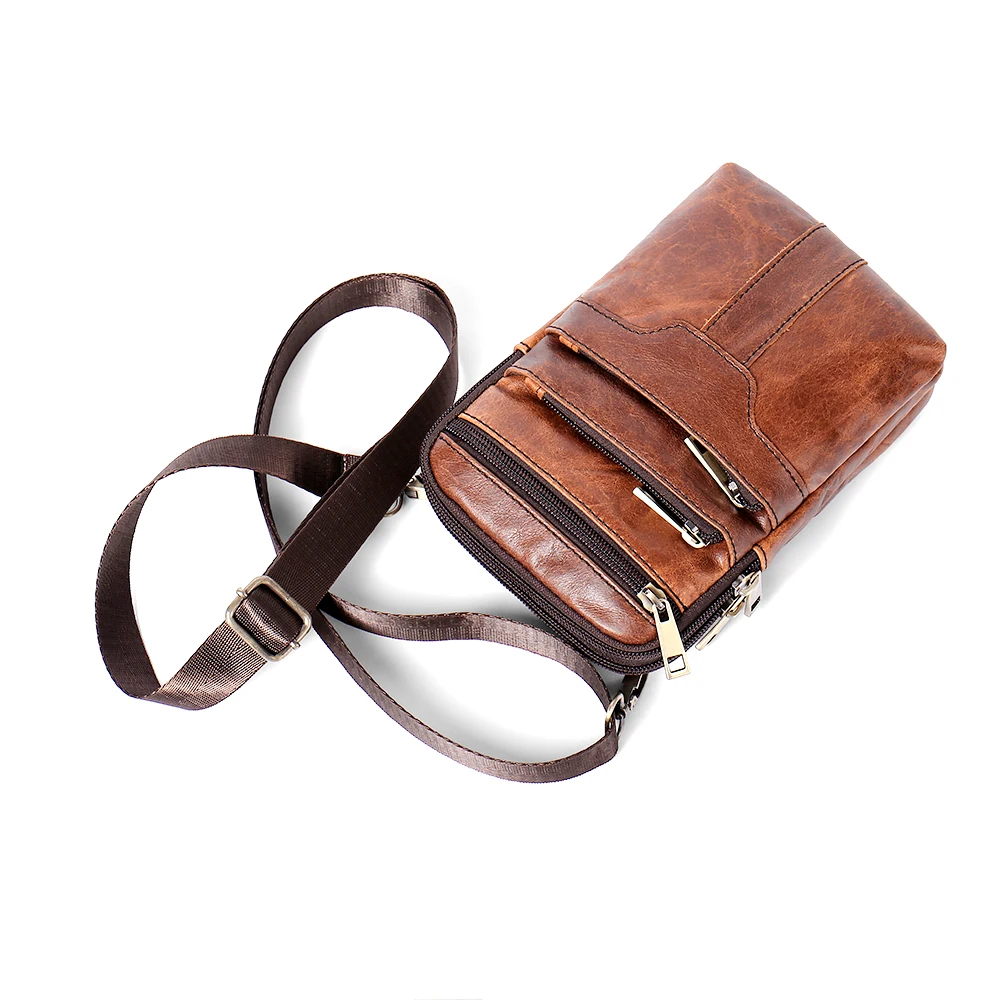 WESTAL Cowhide Retro Wear Belt Small Hanging Bag Multi-Functional Leather Shoulder Cross Bag Men's Mobile Phone Small Bag