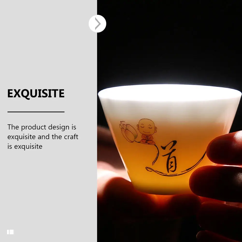 2 Tazas Douli de Porcelana Blanca Auténtica, Tazas de Té Chinas Tradicionales para la Ceremonia del Té Gongfu, Matcha, Sencha, Oolong