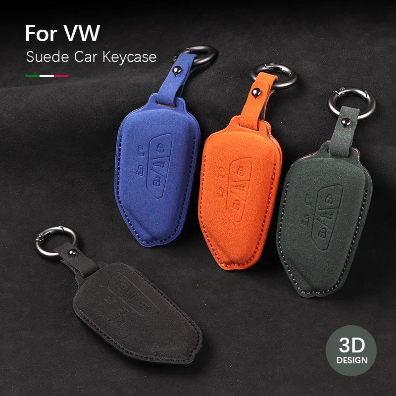 Leather Car Key Cover for Volkswagen VW ID.4 ID.3 Golf 8 Teramont TALAGON Crider Viloran Original remote key