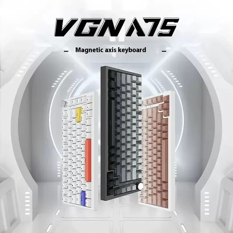 teclado mecanico personalizado vgn interruptor magnetico valorant fps jogo rt presente hot swap a75 01