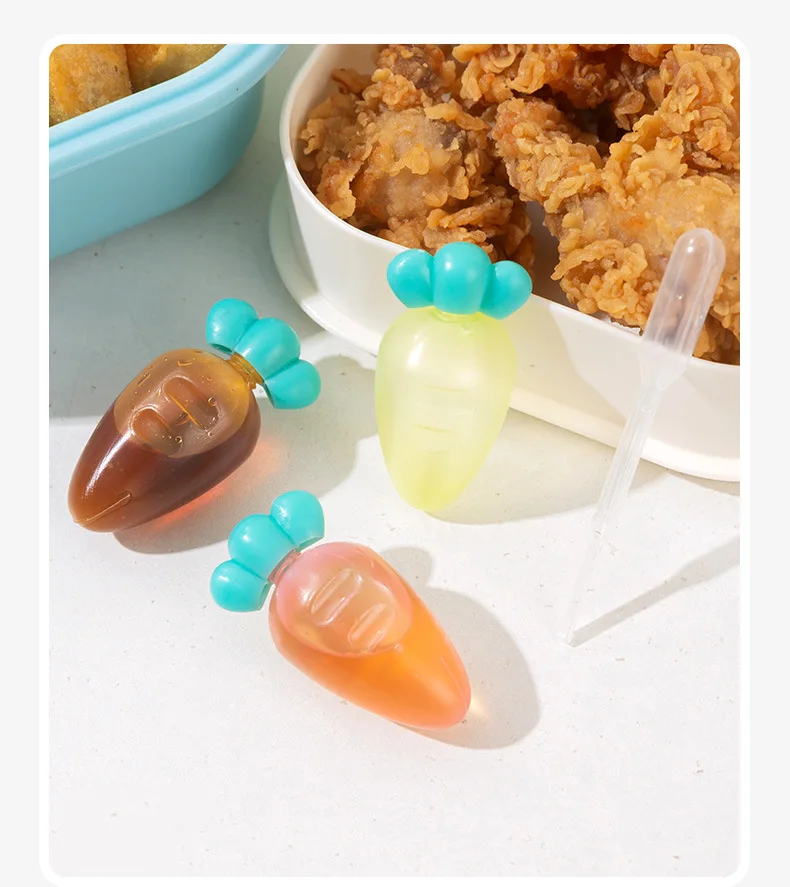 Mittagessen Bento Sojasauce Box Behälter mit Tropfer niedlichen Design Kunststoff Gewürz spender Mini Salat Tomatensauce Flasche – Detail 25