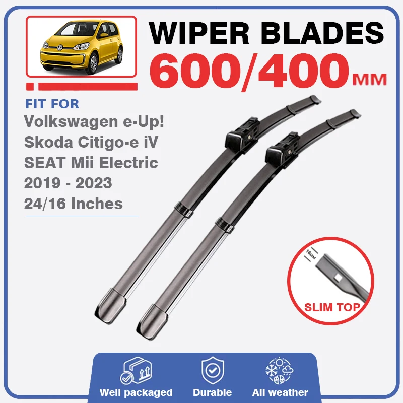 Front Wiper Blades For Volkswagen VW e-Up! / Skoda Citigo-e iV / SEAT Mii Electric 2019 - 2023 Windscreen Windshield Accessories