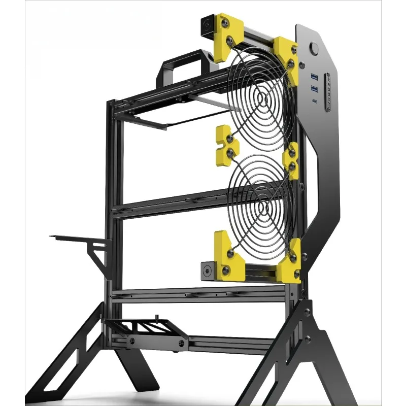 DIY Professional Open Air Aluminum Alloy Computer Chassis PC Cases Supports For ATX 360 Water Cooled Vertical Graphics Card