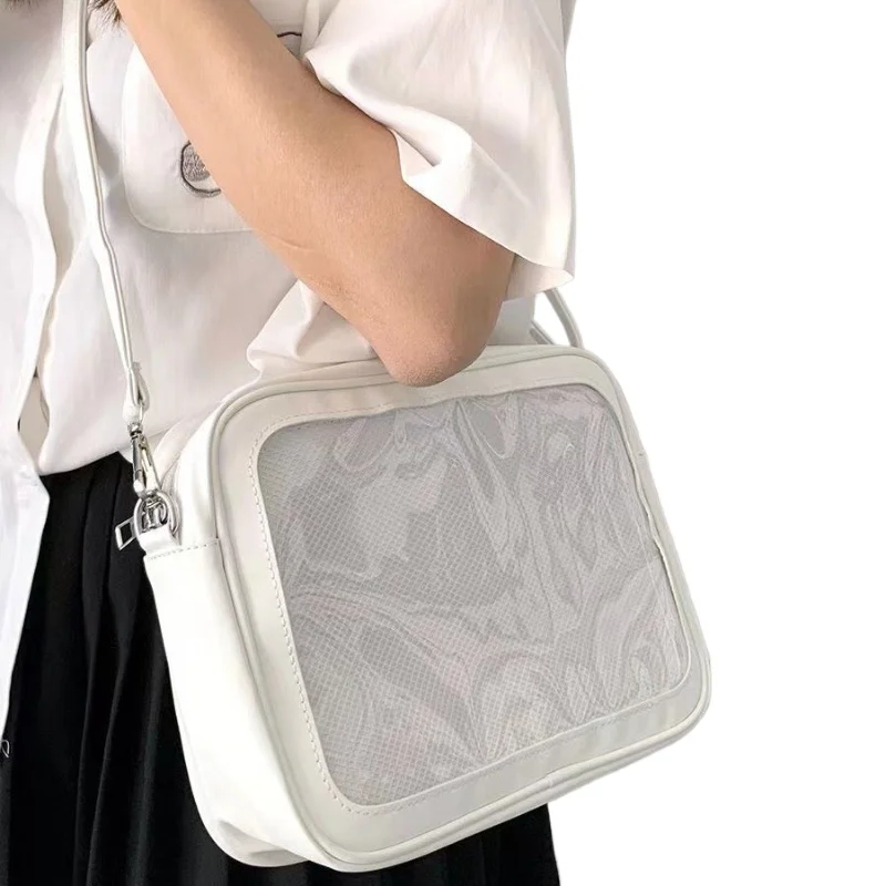 

2025 Comic Con itabag large capacity diagonal cross shoulder pu bag uniform bag Japanese Lolita display transparent shoulder bag