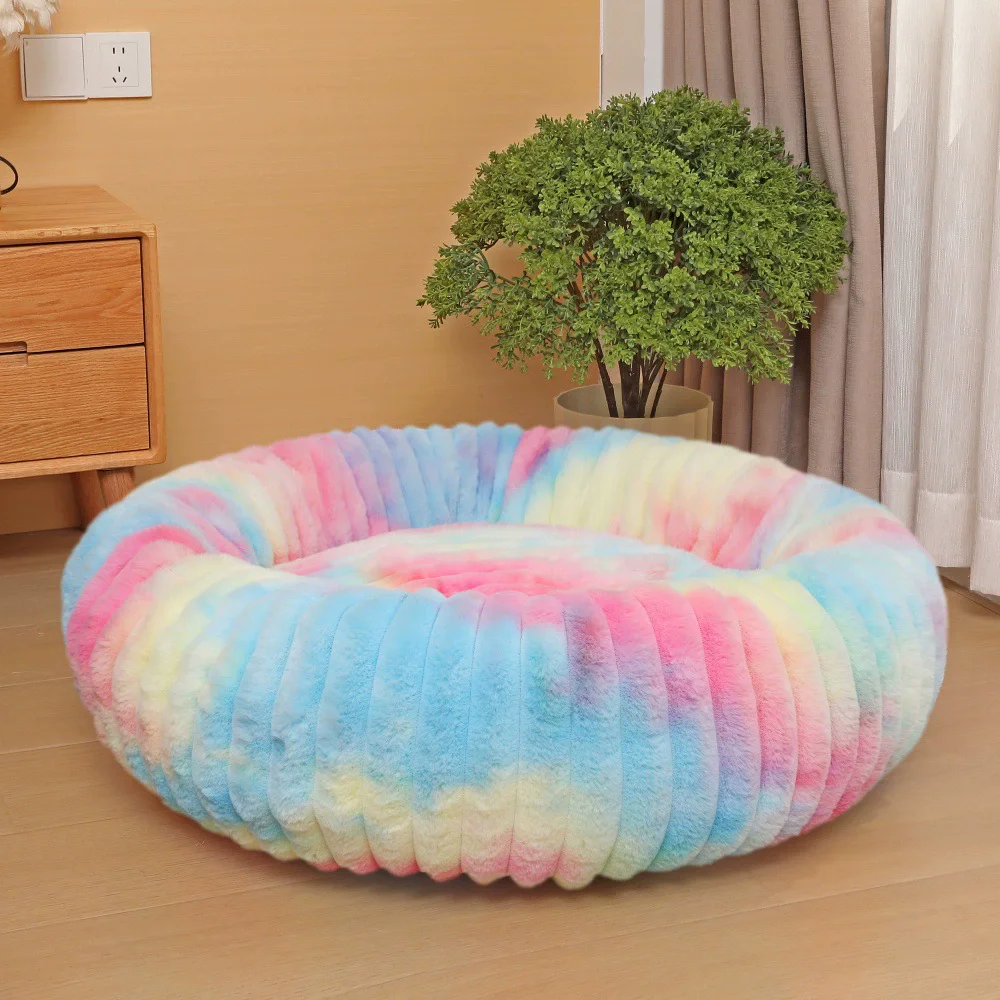 

Dog Cotton Bed Large Size Round Dog Bed Winter Warm Soft Cat House Spring Thicken Cat Nest Big Bed