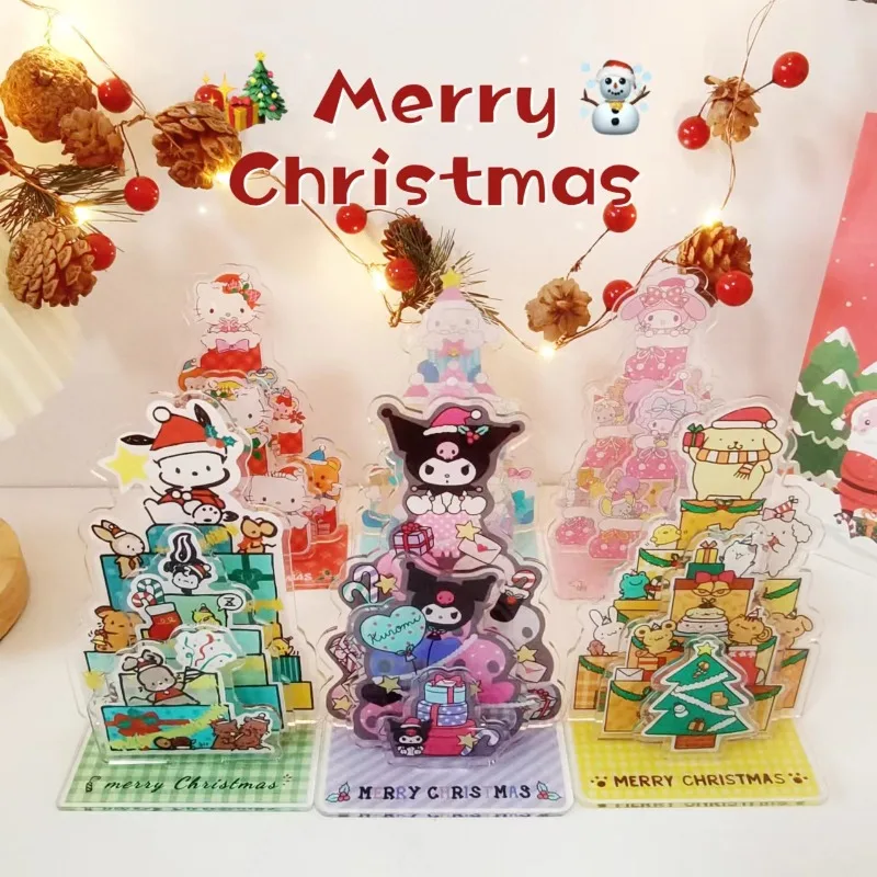 Hello Kitty DIY Clear Acrylic Stand Personalized Anime Cartoon Character Standing Students Desktop Decoration Christmas Gift