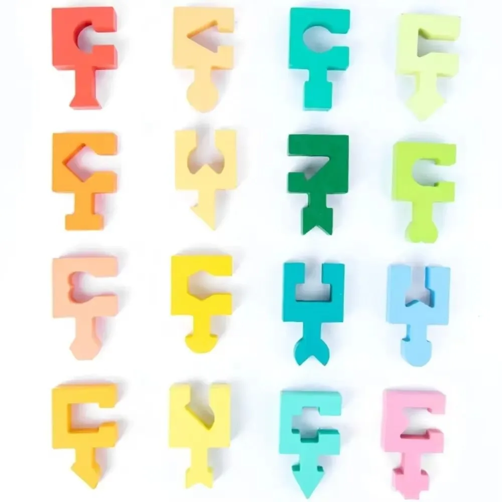 Montessori Geometric Shape Matching Puzzle Assembly Educational Learning Wooden Puzzles Matching Assembly