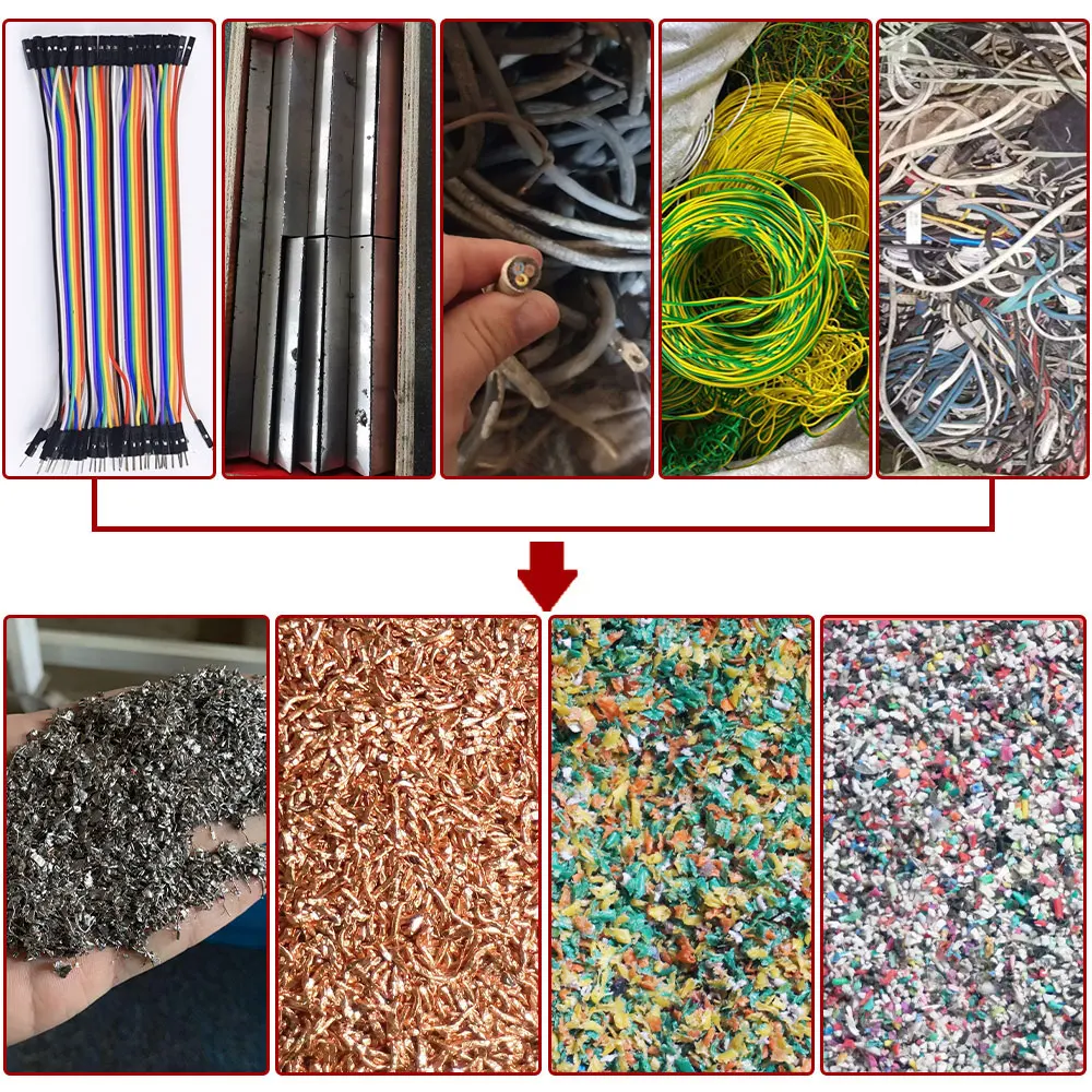 1-22MM Copper Wire Recycling Machine Scrap Wire Shredder Easy To Separate Usage Coper Wire Manufacturer And Supplier