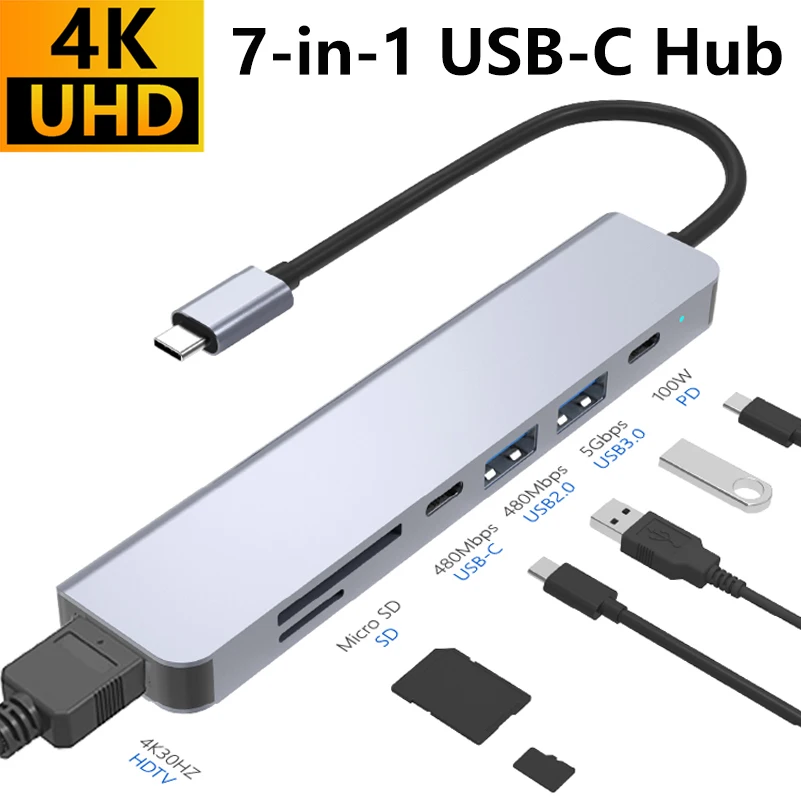 7-In-1 Usb C Hub Wi…