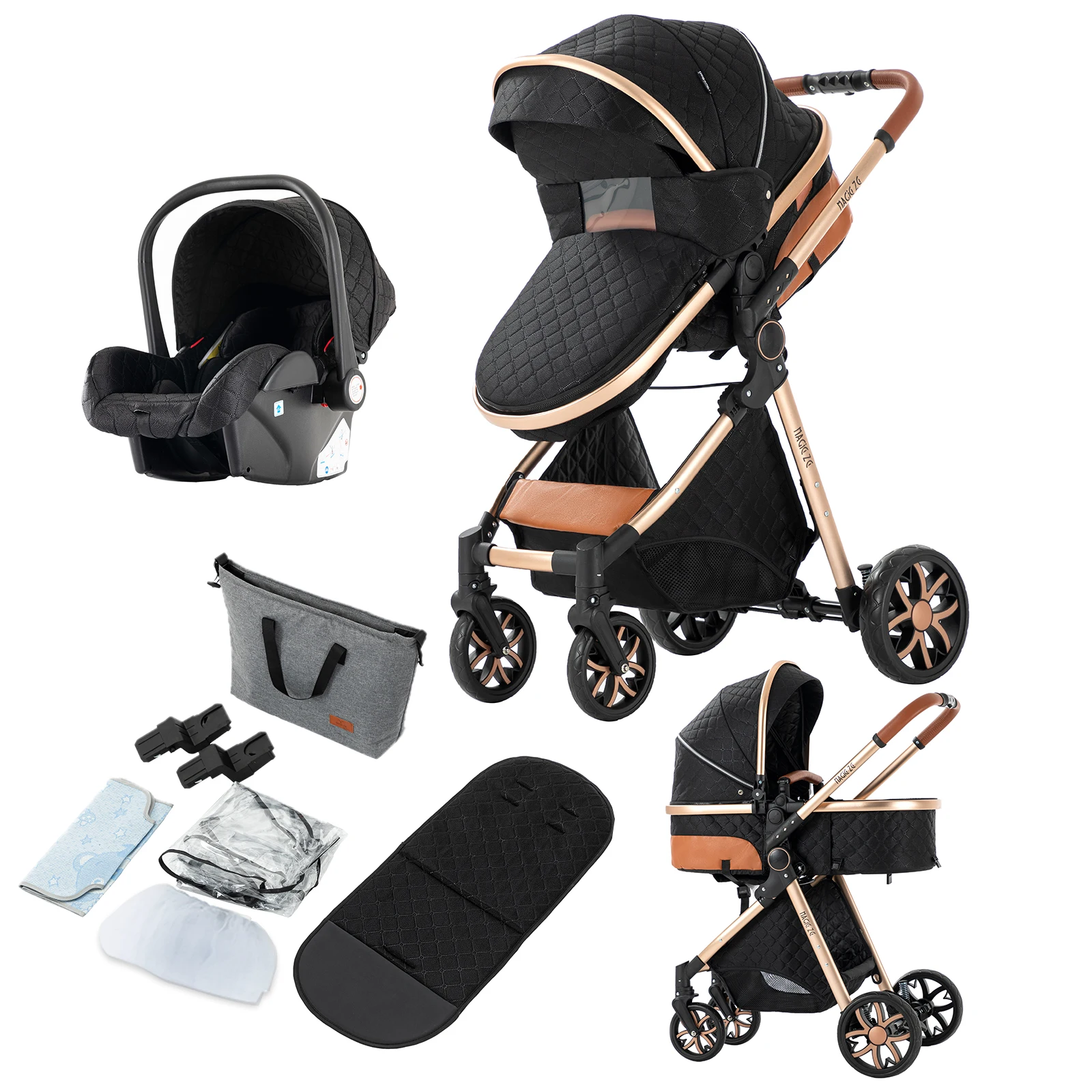 Baby carriage 3 in 1 baby stroller Baby stroller Baby pram 3 pieces Buggy stroller Baby carriage luxury baby 3 in 1 stroller