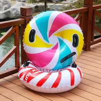 PVC Sledding Inflatable Ski Ring Tube Thicken Snow Tubing Winter Snow Tube with Handle Snow Racer Durable Snow Sled Board