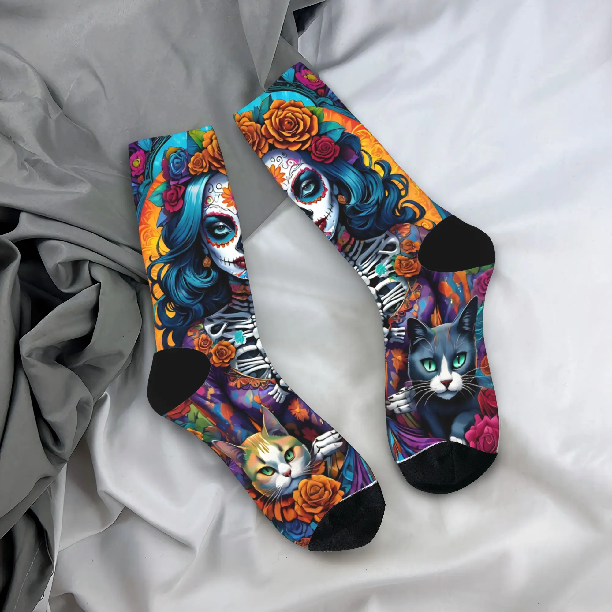 

Adults Men Socks Day of the Dead theme Stockings Autumn Korean Medium Soft Socks Pattern Outdoor Sports Anti Bacterial Socks