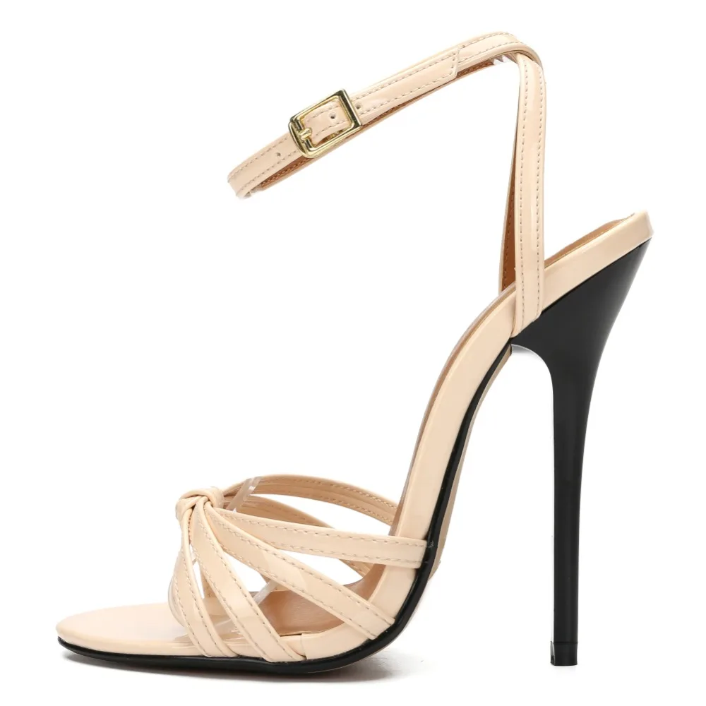 Sexy High Heels Sandals Women Ankle Straps Fashion Summer Gladiator Flip Flops Black Red Party Wedding Shoes Lady Plus Size 48