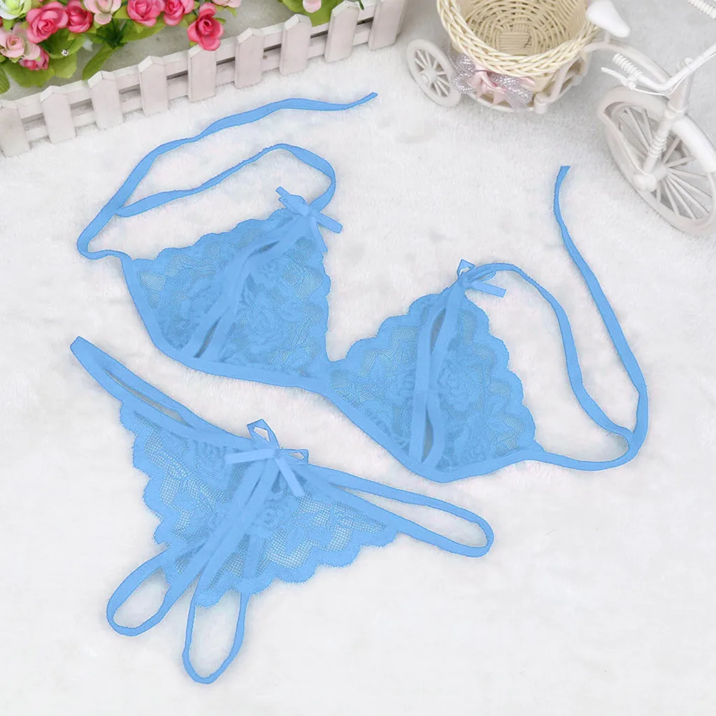 Sexy Lace Lingerie Set Sensual Women Hollow Out Transparent Women Erotic Underwear Set Porn Bra Sex G-string Panties Lingerie