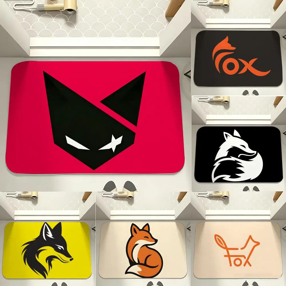 Cool dark M inimal Fox Floor Mat carpet diatom mud bathroom quick-drying absorbent floor mat household bathroom