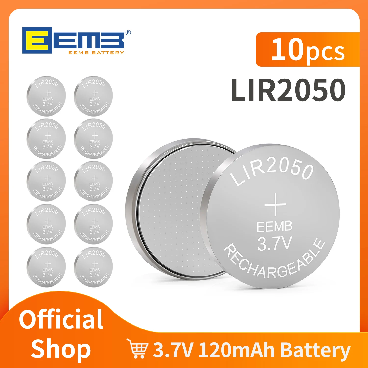 High Capacity 10PCS LIR2050 LIR2430 LIR2450 LIR2477 Rechargeable 3.7V Coin Cell Battery for DIY Electronics, Toys, Keyboards