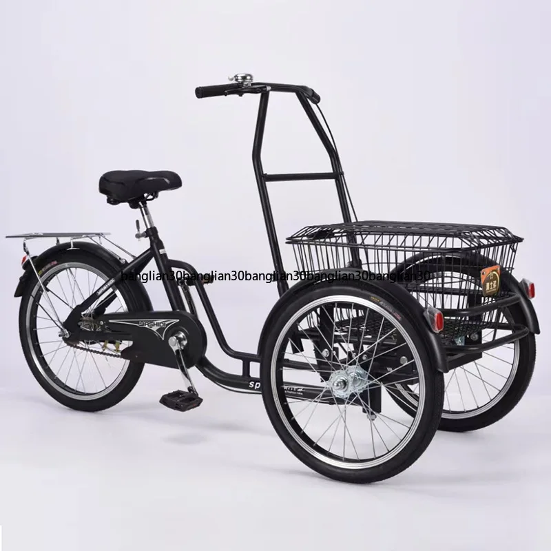 Inverted Donkey Bicycle New Double Three-wheeled Elderly Scooter Pedal Human Shopping Cart