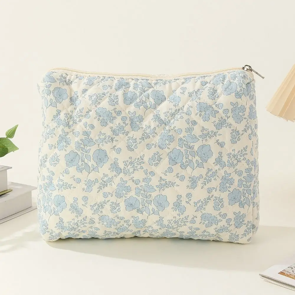 Cotton Flower Cosmetic Bag Large Capacity Makeup Clutch Storage Bag Portable Travel Casual Ladies Small Handbags With Zipper