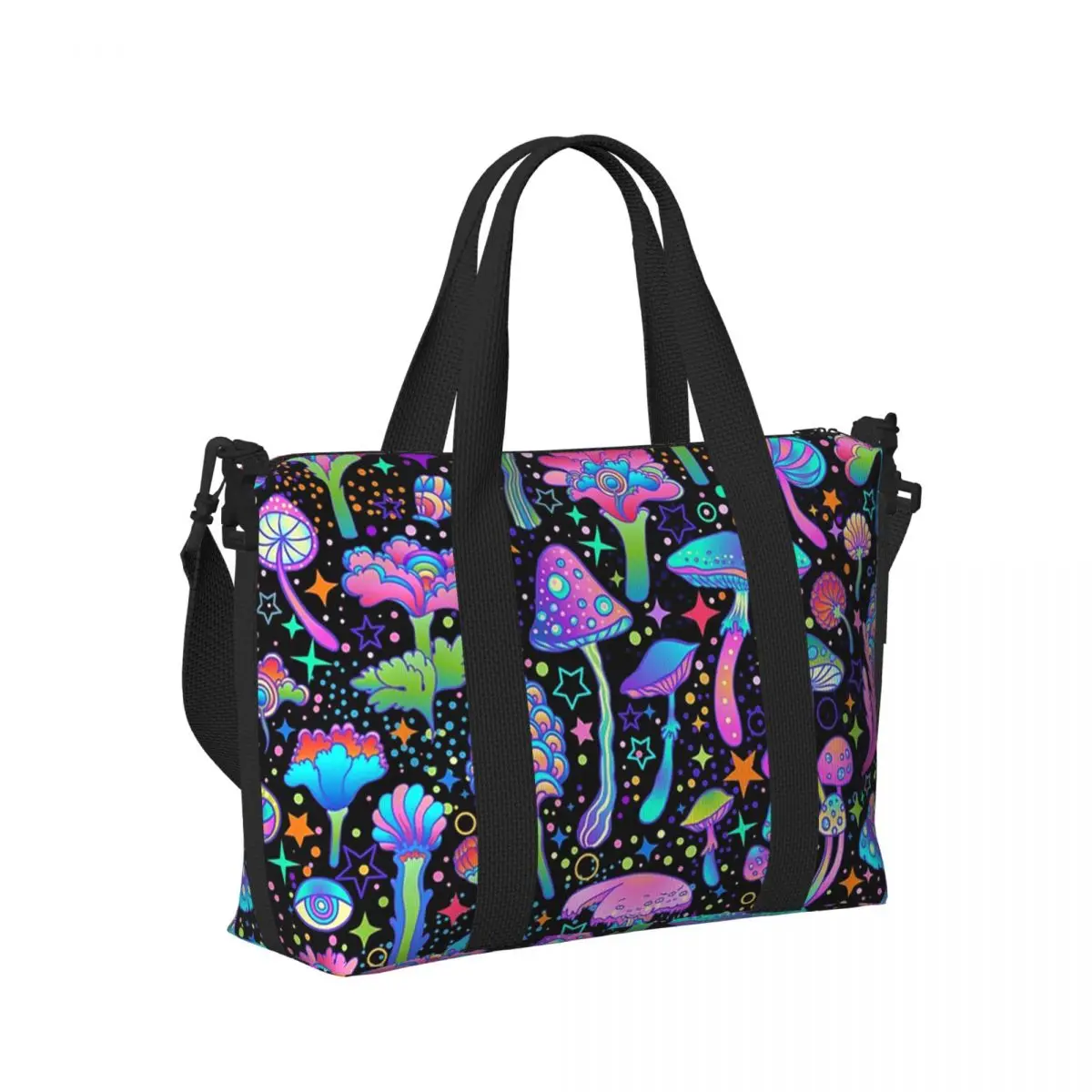 

Волшебные грибы, триповые психоделические неоновые пастельные готические пляжные дорожные сумки, сумки-тоут для тренажерного зала, йоги, женская дорожная сумка для покупок