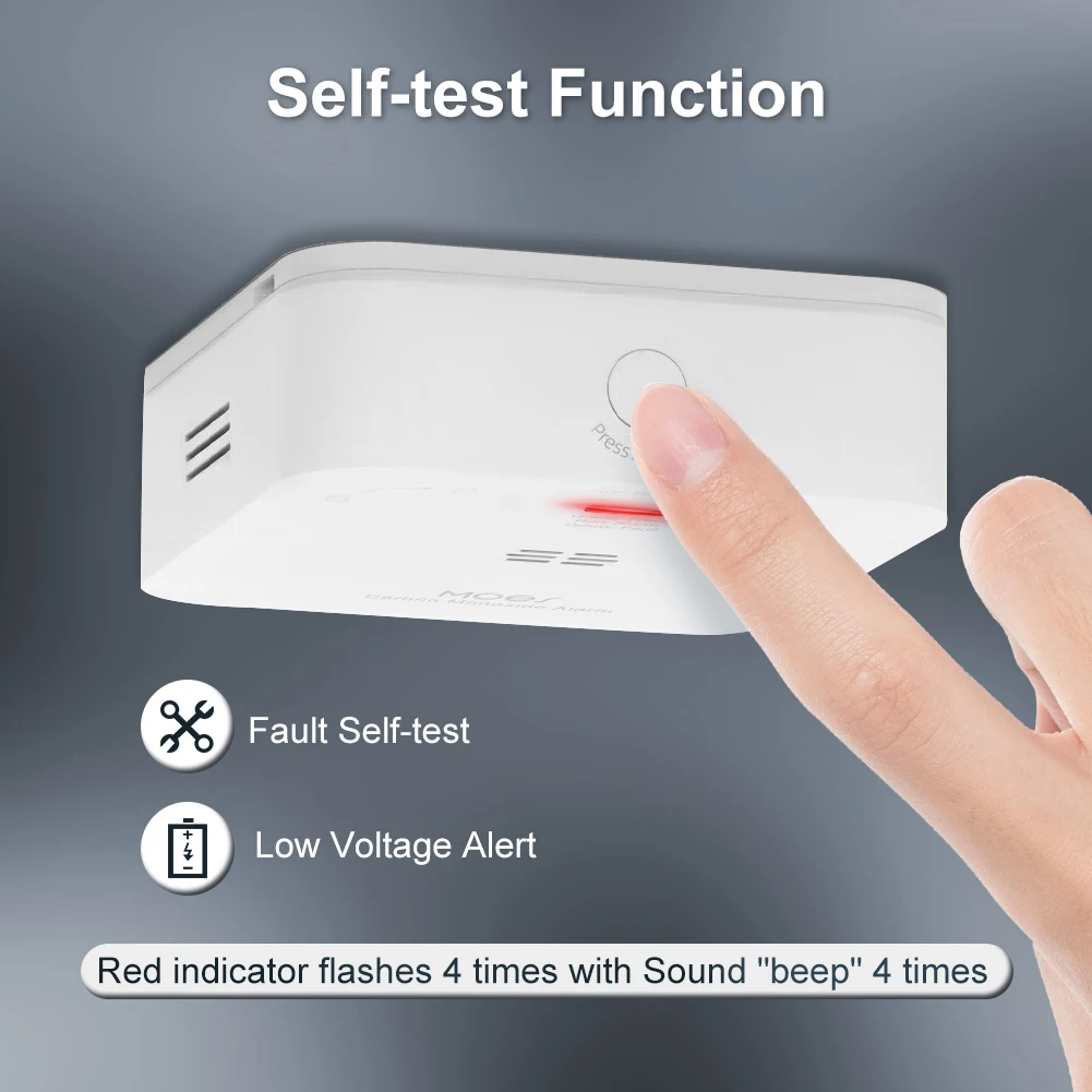 Tuya ZigBee Digital Gas Smoke Alarm CO Carbon Monoxide Detector Smoke CO Safe Sensor Alarm Detector Home Security Protection