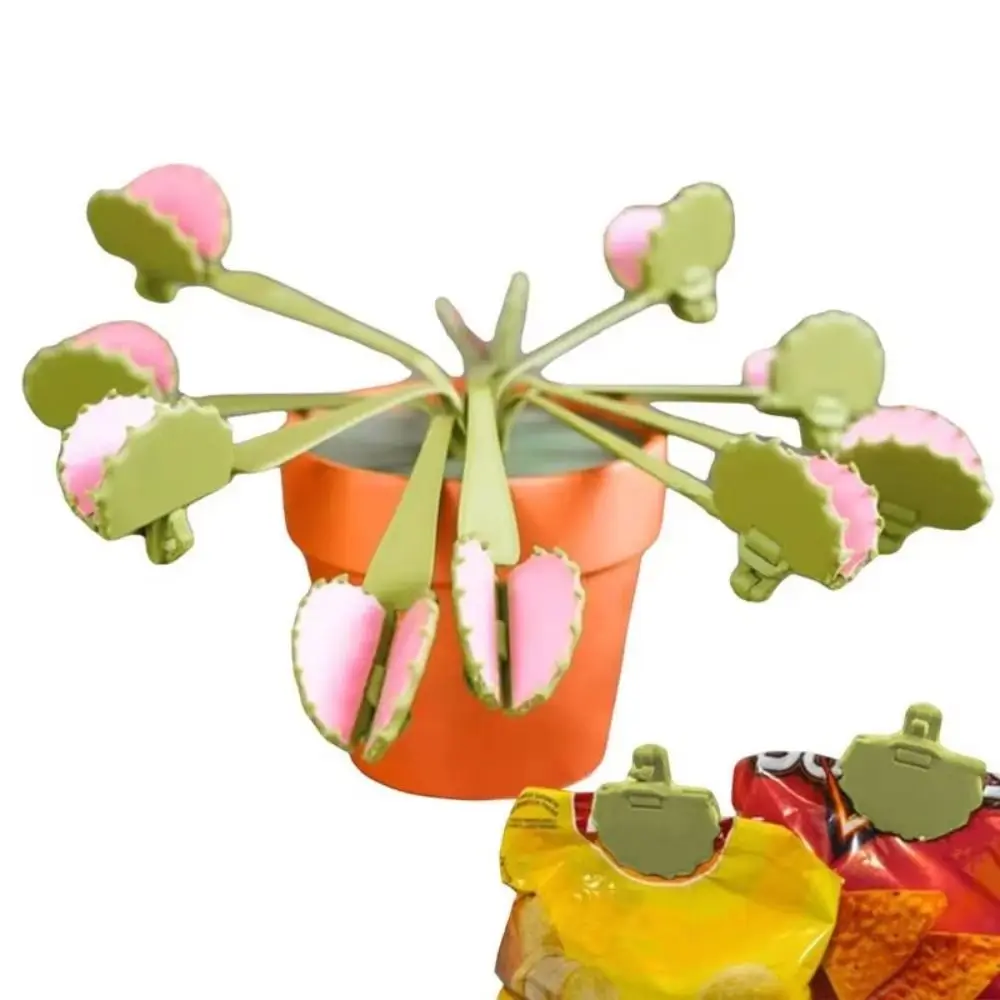 

3D Printed Venus Flytrap Plant Snack Clips Potted Plant Design Prevent Moisture Food Storage Sealer Tightly Seals