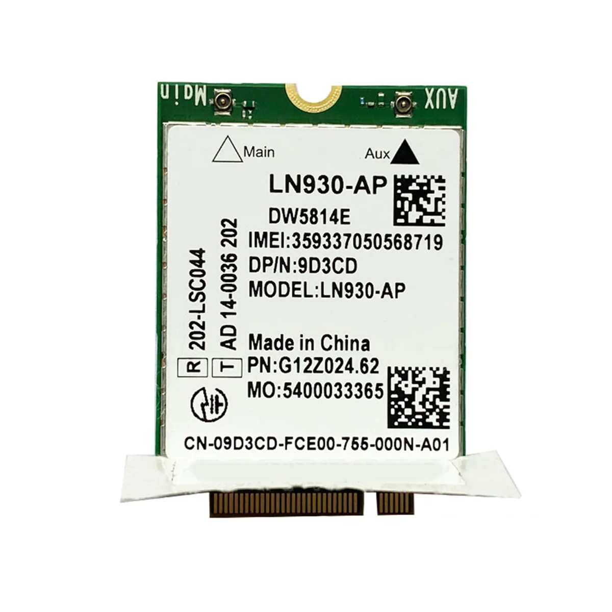 DW5814E pour Telit LN930-AP WiFi Carte + 2XAntenne WWAN FDD-LTE NGFF 4G Tech pour Dell Lapmedicents Latitude 5285 5580 7480