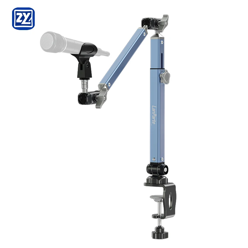Soporte de Micrófono de Aleación de Aluminio con Abrazadera de Escritorio, Brazo Ajustable de 360°, Soporte de Micrófono de Estudio para Juegos y Transmisión en Vivo