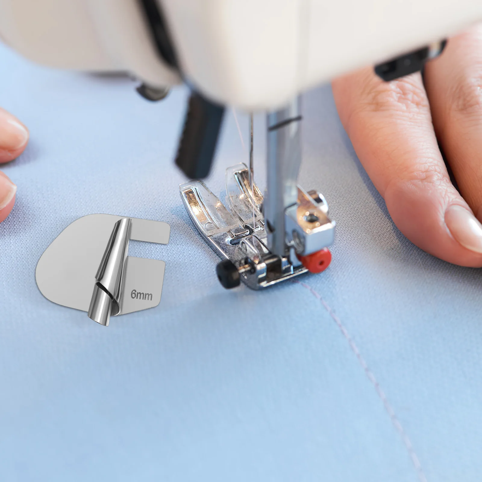 

6Pcs Universal Sewing Machine Hemmer Foot Rolled Hemmer Foot Attachment Stainless Steel Presser Feet Binding Folder Sewing