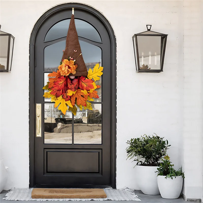 AA80-1 قطعة زينة موسم الحصاد أكاليل الحديقة كما هو موضح البلاستيك مهرجان الحصاد الخريف دمى الباب معلقة