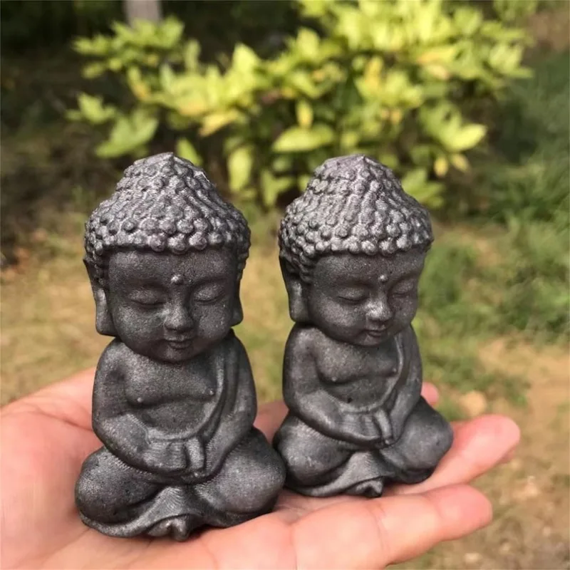 

81mm Hand Carved Shungite Hand Carved Buddha Calming Buddha