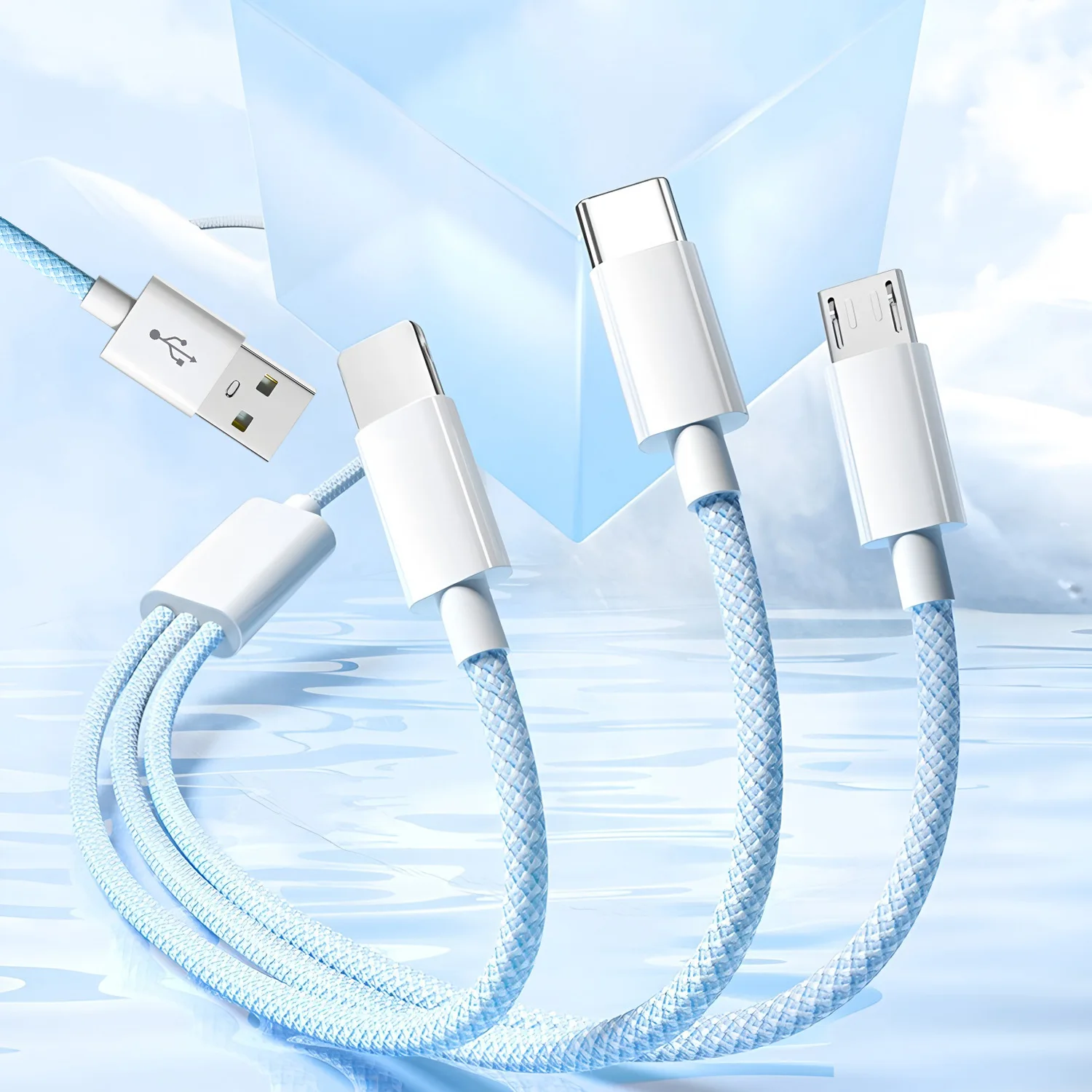 3 في 1 كابل USB نوع C وصلة كابل لسامسونج Xiaomi هواوي USB C كابل آيفون 16 15 14 13 برو شاحن الهاتف كابل بيانات USB