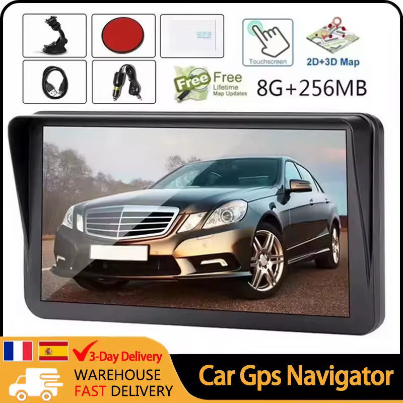 Car GPS Navigation 9 Inch Touch Screen GPS Navigator Truck Sunshade Sat Nav 256M+8G 2023 Europe Map GPS Navigators