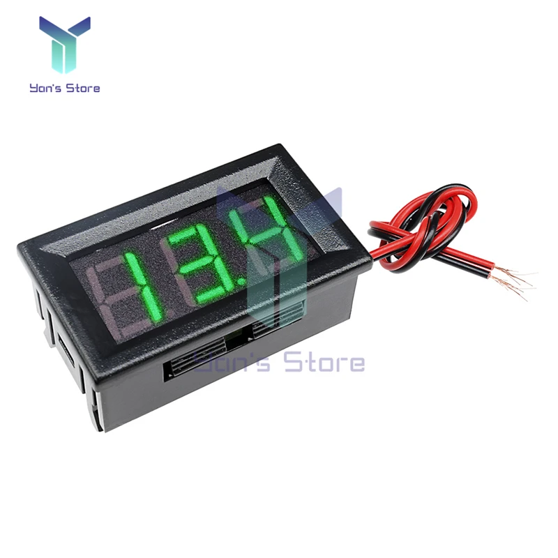0.56นิ้ว LED Digital Voltmeter DC 4.5-30V แรงดันไฟฟ้ารถรถจักรยานยนต์ไฟฟ้า Volt Tester เครื่องตรวจจับ DC 5V 12V 24V 2สาย