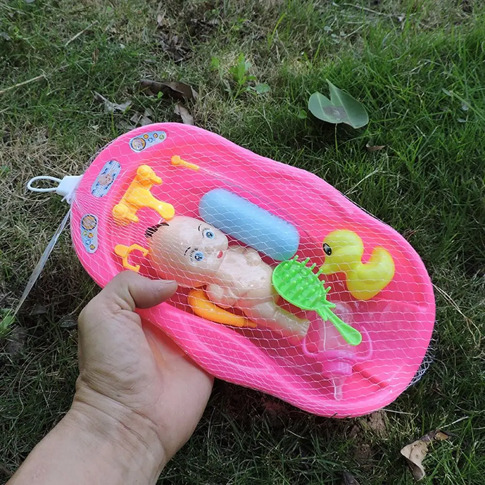 Realistici giocattoli da bagno per bambole, bottiglia di sapone, anatra, set da bagno per bambole appena nate con vasca da bagno, doccia galleggiante, giocattolo per bambini