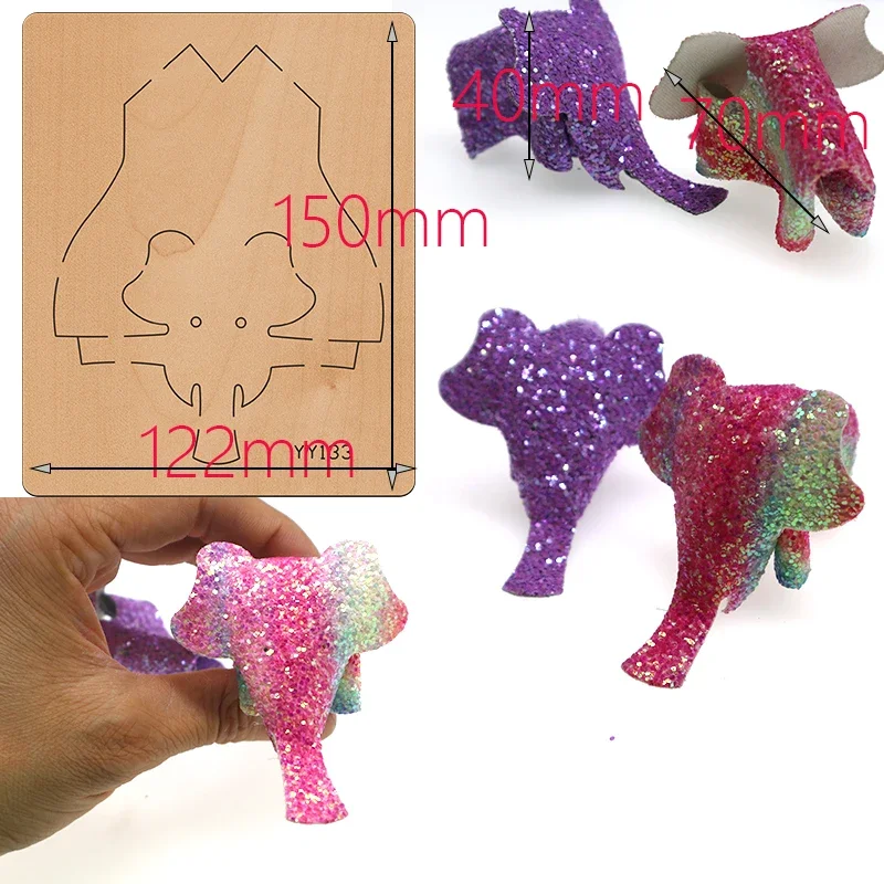 JK -Wooden Die-cut Clipboard Process Knife Mold Stereoscopic Baby Elephant Knife Mold Is Compatible With Most Manual Die-cutting