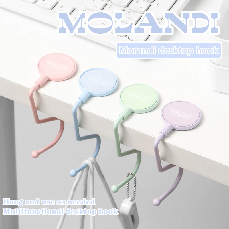 

Cute Morandi Bag Hanger Heavy Duty Table Purse Bag Hooks Travel Handbag Kawaii Table Side Bag Hanger Office Desk Organizers