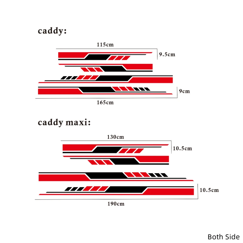 4PCS For Volkswagen VW Caddy MK1 MK2 MK3 MK4 2 3 4 Maxi Kombi Car Stickers Camper Van Graphics Vinyl Decals Tuning Accessories view 5