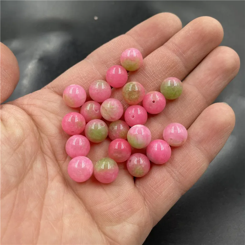 Cheap Jade DIYOrnament Accessories Pink Peach Blossom Jade Loose round Beads Bulk Batch Special Offer