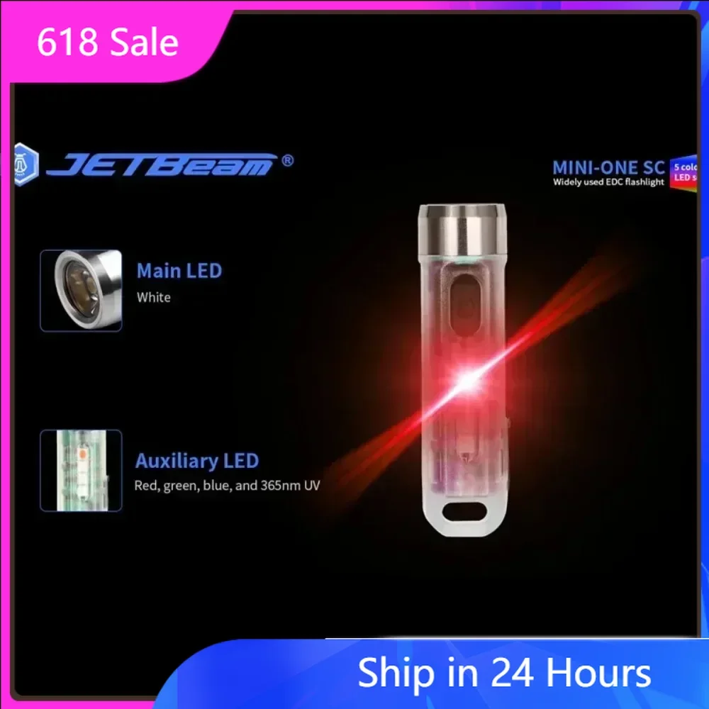 JETbeam Mini ONE SC брелок-светильник 400 люмен портативный EDC мини-светодиодный УФ-фонарик со встроенной батареей перезаряжаемый TYPE-C