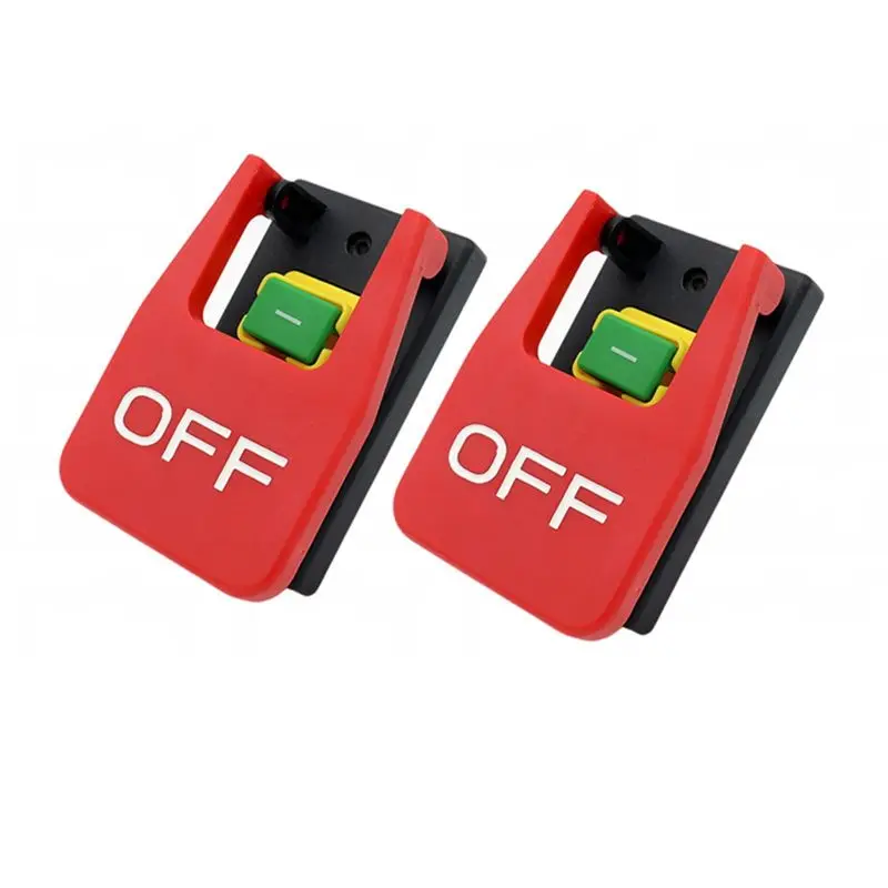AT63-2PCS 4 Pins Table Saws Electromagnetic Push Button Switches Electromagnetic Switch For Bench Drills Grinders Lathes,F16-3