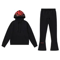 Syna World Casual Fleece Lined Slim Fit Hoodie And Pants Set for Men Autumn Winter Comfortable Breathable Sportswear Ensemble