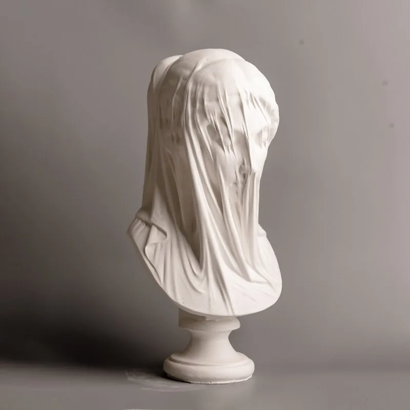 Gothic ornament B & B wedding dress girl bust veiled girl statue art home decoration plaster statue