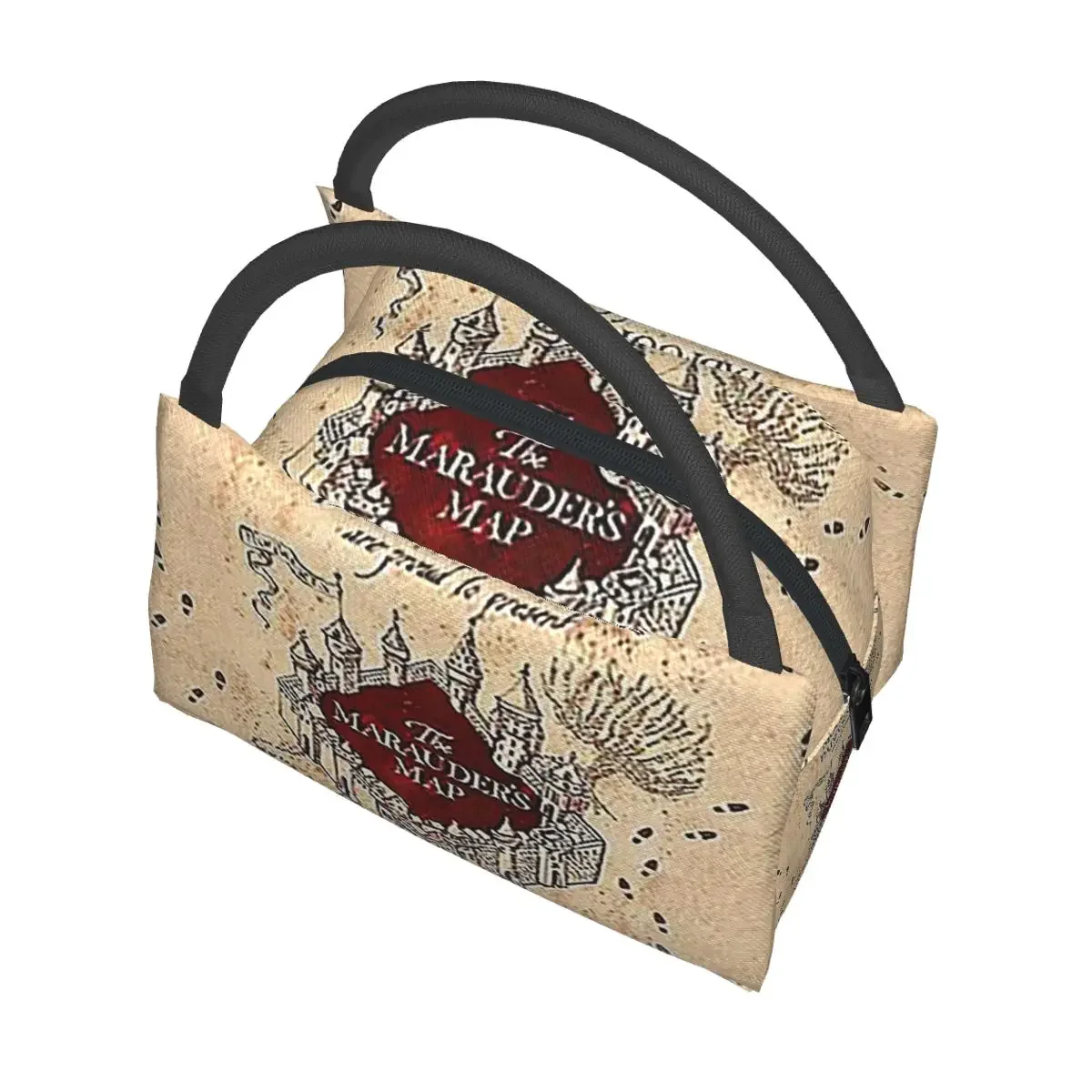 Marauders ماجيك خريطة أكياس الغداء معزول بينتو صندوق المحمولة حقيبة الغداء نزهة أكياس برودة حقيبة حرارية للنساء طالب العمل